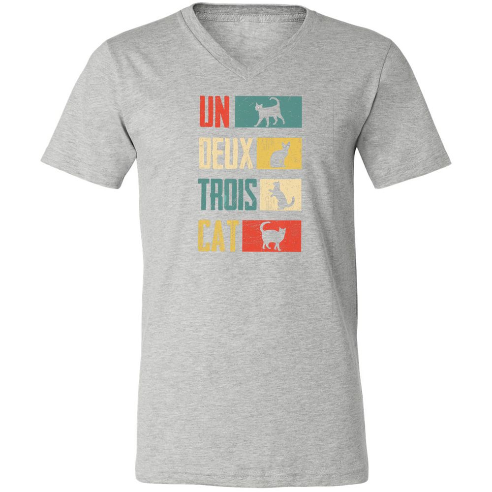 Unisex V-Neck T-Shirt - 3EXCAQLE - Athletic Heather - 7