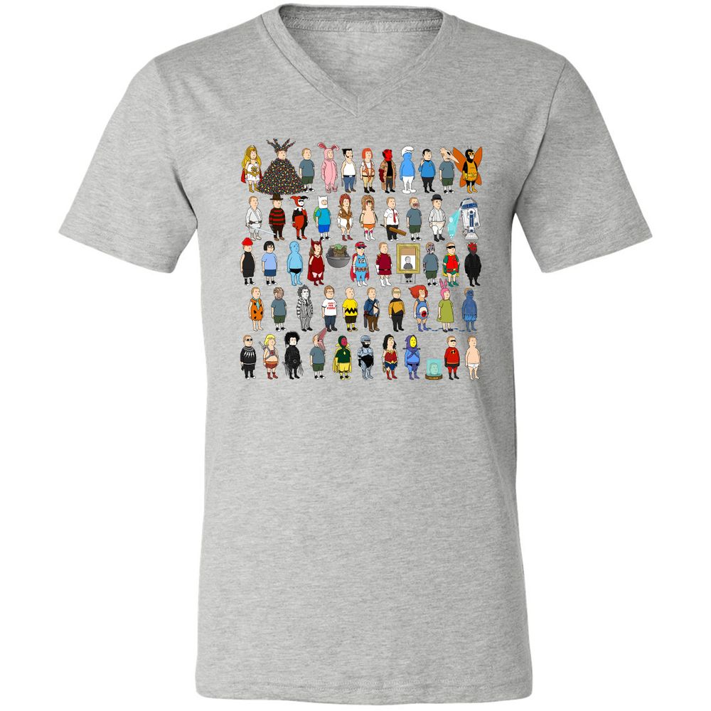 Unisex V-Neck T-Shirt - 7B8SC7PZ - Athletic Heather - 7