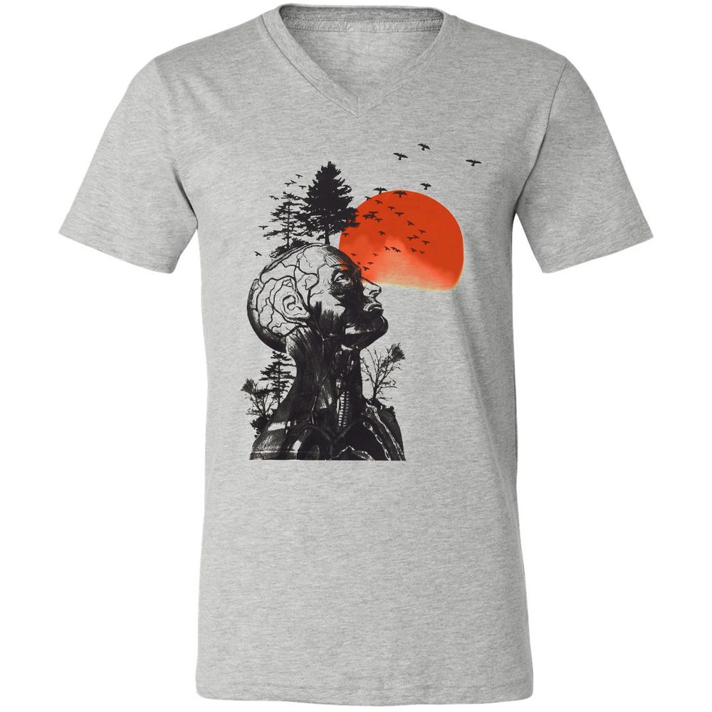 Unisex V-Neck T-Shirt - 373XTDCV - Athletic Heather - 7