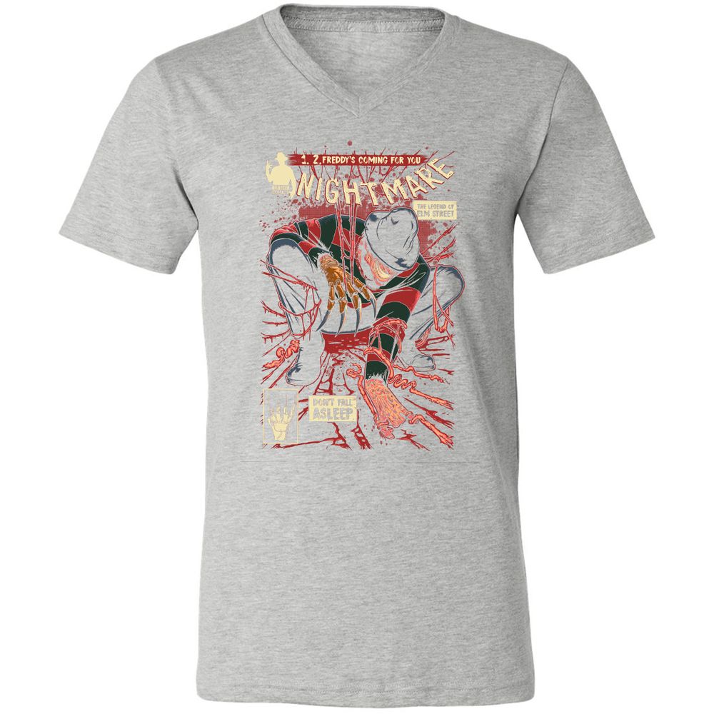 Unisex V-Neck T-Shirt - QS47BQ7H - Athletic Heather - 7