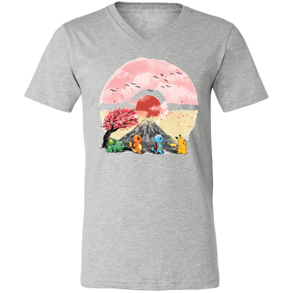 Unisex V-Neck T-Shirt - NQBEUSJ8 - Athletic Heather - 7