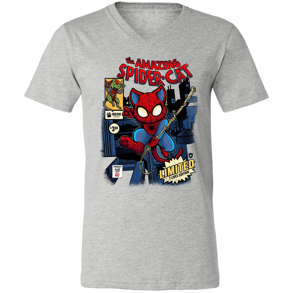 Unisex V-Neck T-Shirt - QFDE9UU7 - Athletic Heather - 7