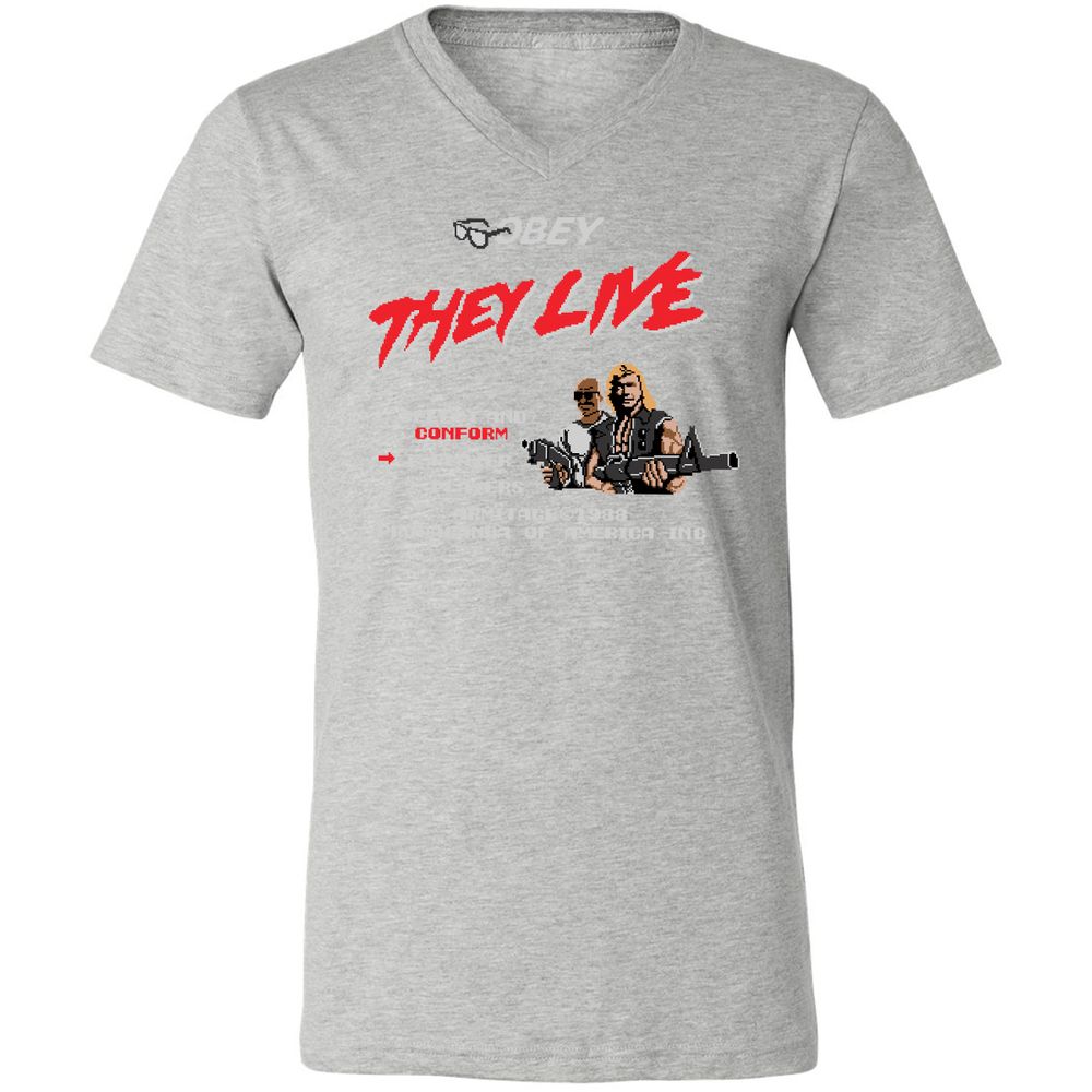 Unisex V-Neck T-Shirt - PZPZ2CQV - Athletic Heather - 7