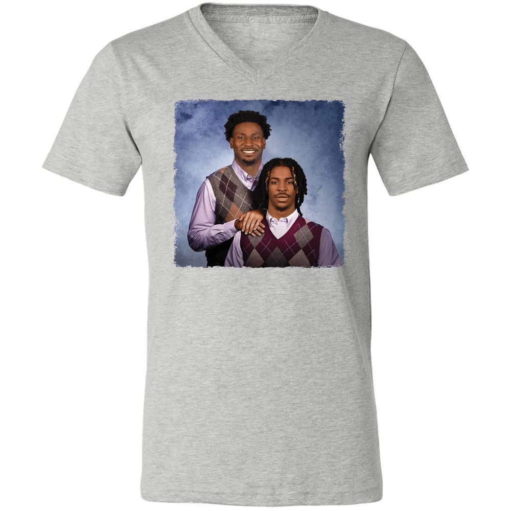 Unisex V-Neck T-Shirt - VYBMJJM1 - Athletic Heather - 7