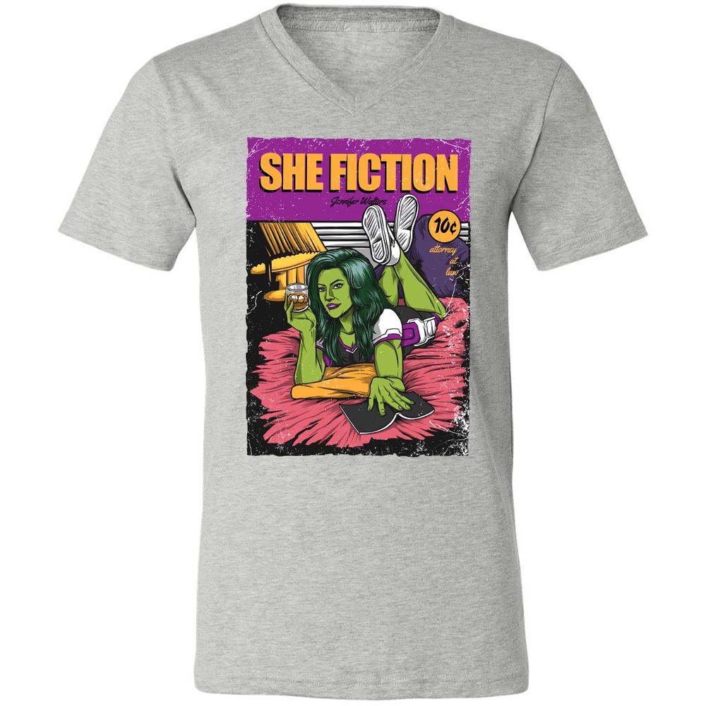 Unisex V-Neck T-Shirt - X1QNLK64 - Athletic Heather - 7