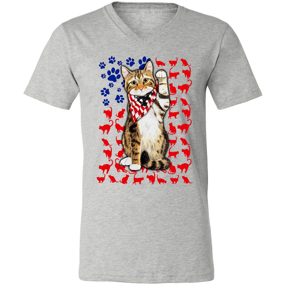 Unisex V-Neck T-Shirt - 2X94XBEG - Athletic Heather - 7