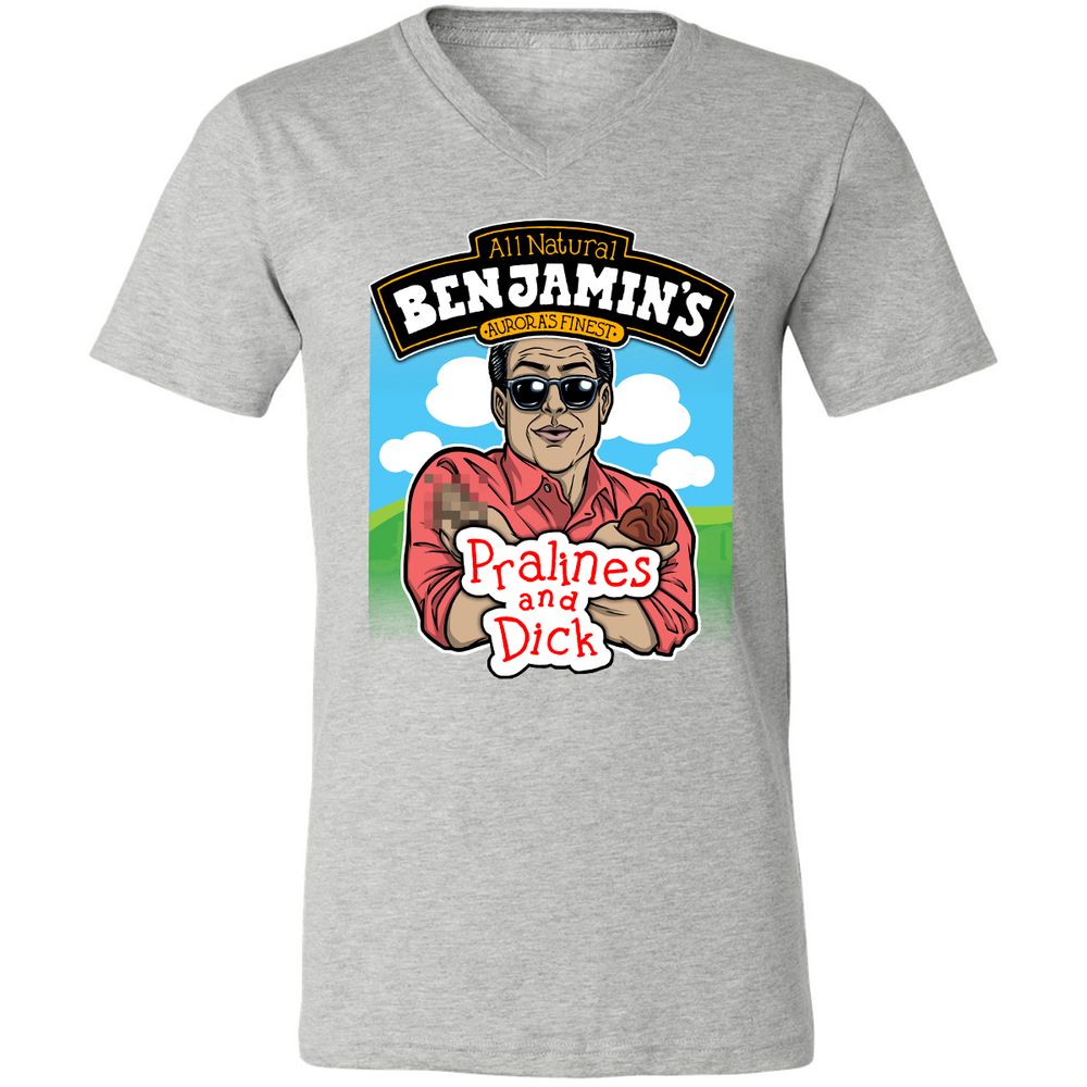 Unisex V-Neck T-Shirt - PN6APKQX - Athletic Heather - 7