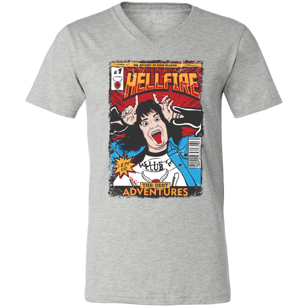Unisex V-Neck T-Shirt - 8YBTTG9G - Athletic Heather - 7