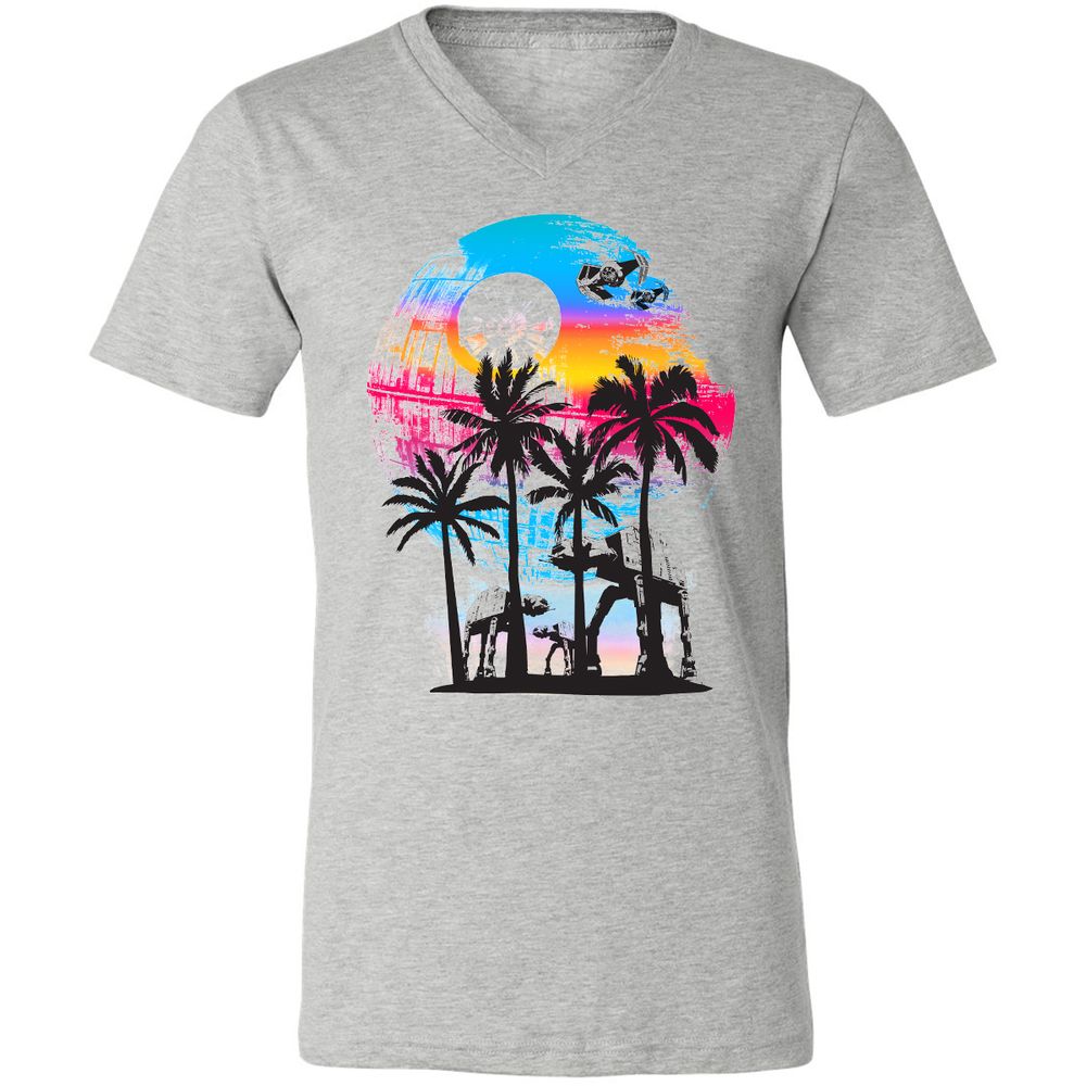 Unisex V-Neck T-Shirt - R7YBZ4DN - Athletic Heather - 7