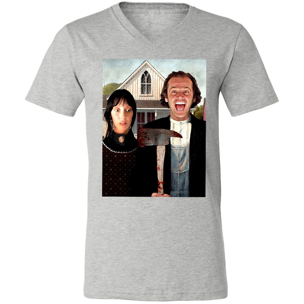 Unisex V-Neck T-Shirt - T1BJ8QQF - Athletic Heather - 7