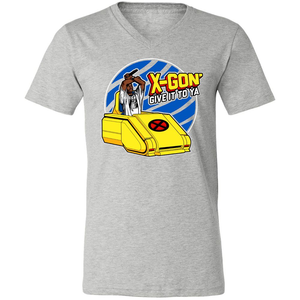 Unisex V-Neck T-Shirt - ZE6WX3FP - Athletic Heather - 7