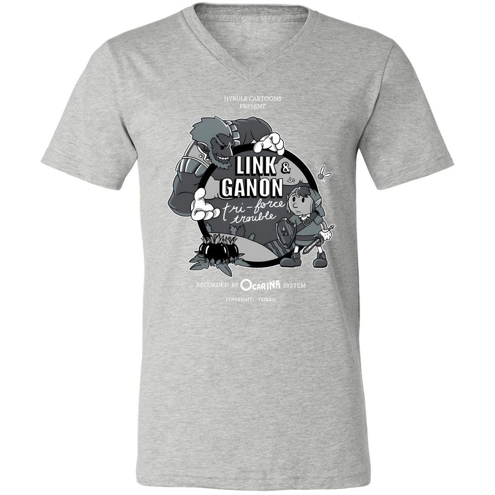 Unisex V-Neck T-Shirt - R5CWJQP9 - Athletic Heather - 7