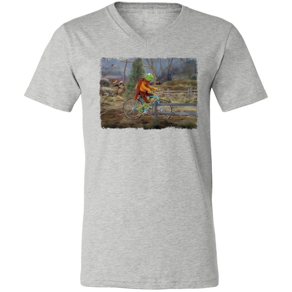 Unisex V-Neck T-Shirt - GNDHAHKS - Athletic Heather - 7