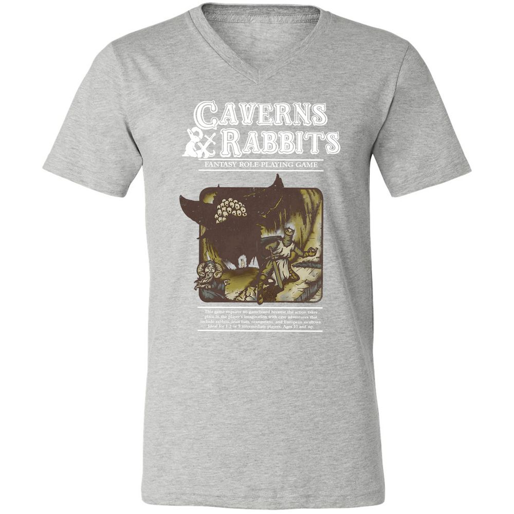 Unisex V-Neck T-Shirt - 8YSVR7MF - Athletic Heather - 7