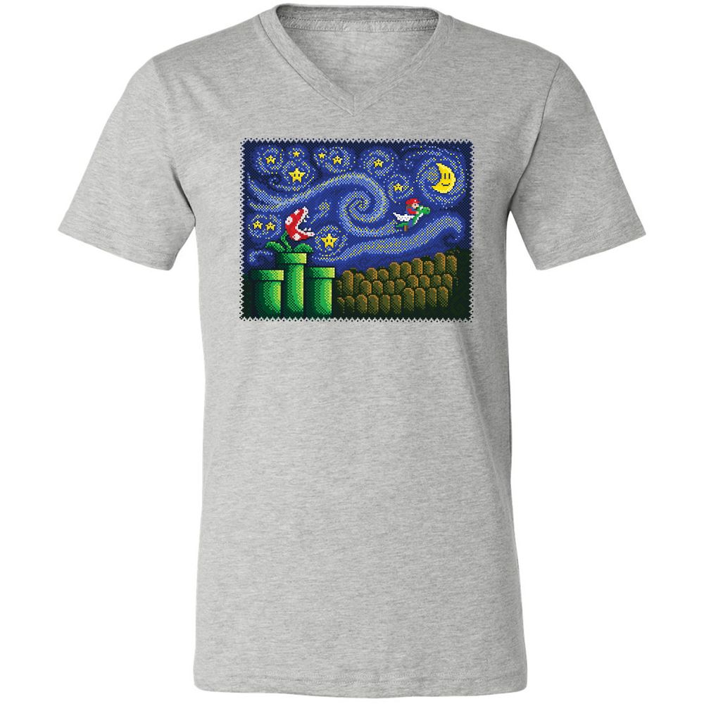 Unisex V-Neck T-Shirt - YNM6H4ZE - Athletic Heather - 7