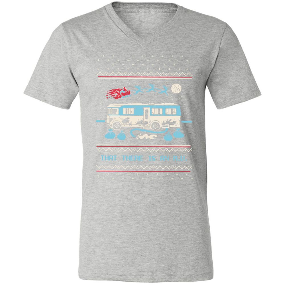 Unisex V-Neck T-Shirt - SPTGRENJ - Athletic Heather - 7