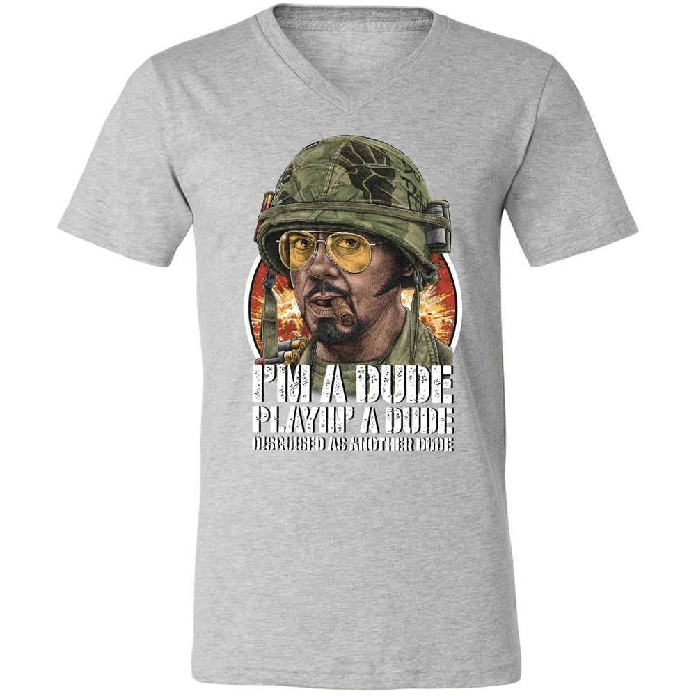 Unisex V-Neck T-Shirt - 8GGWFSLJ - Athletic Heather - 7