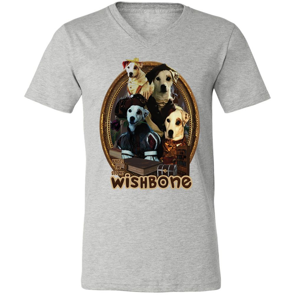 Unisex V-Neck T-Shirt - T66K7YGX - Athletic Heather - 7