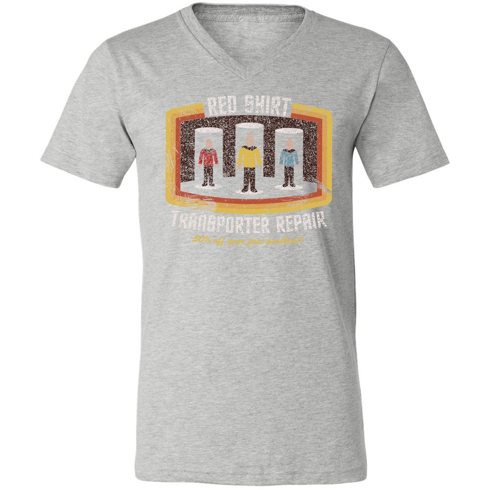 Unisex V-Neck T-Shirt - RNLZ6SKF - Athletic Heather - 7