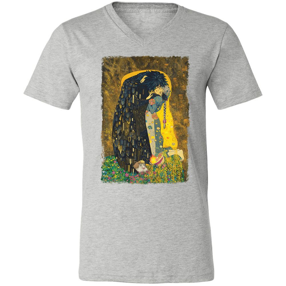 Unisex V-Neck T-Shirt - GDFURXM7 - Athletic Heather - 7