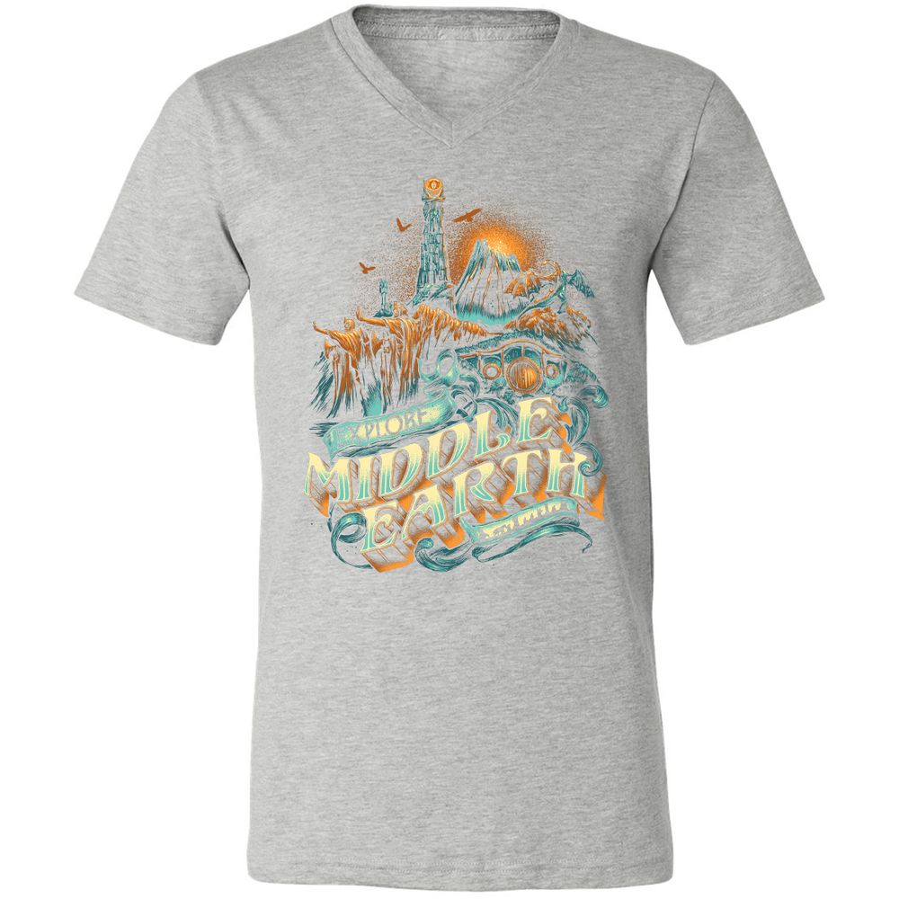 Unisex V-Neck T-Shirt - GPWNLLCR - Athletic Heather - 7