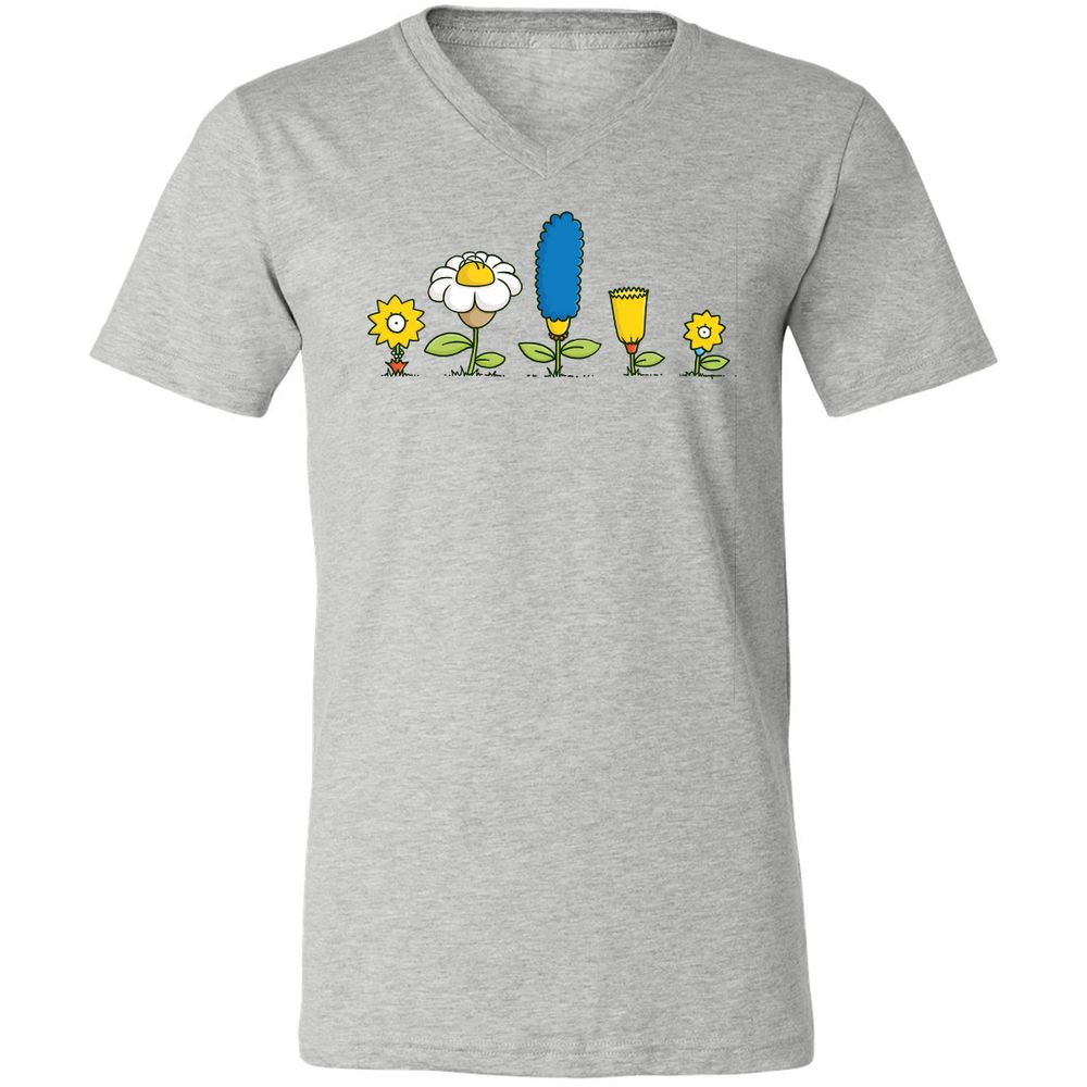 Unisex V-Neck T-Shirt - 4LPBL9XQ - Athletic Heather - 7