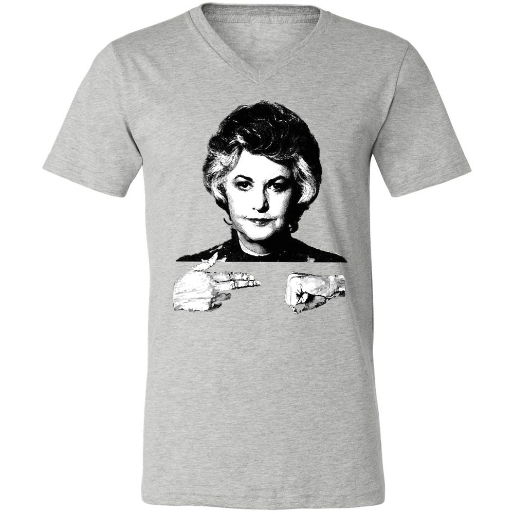 Unisex V-Neck T-Shirt - Q6SB1TZ8 - Athletic Heather - 7