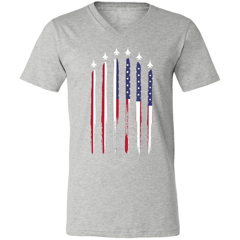 Unisex V-Neck T-Shirt - NTKJLJN9 - Athletic Heather - 7