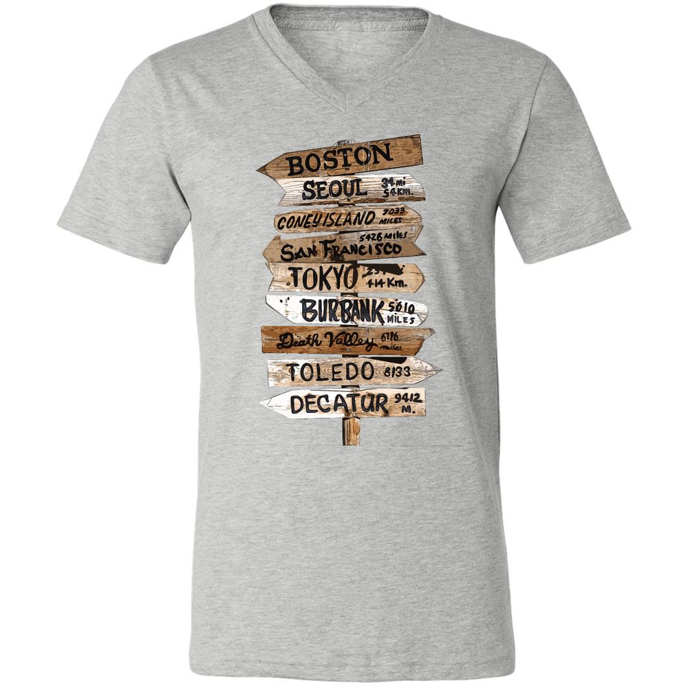 Unisex V-Neck T-Shirt - R1J24H31 - Athletic Heather - 7