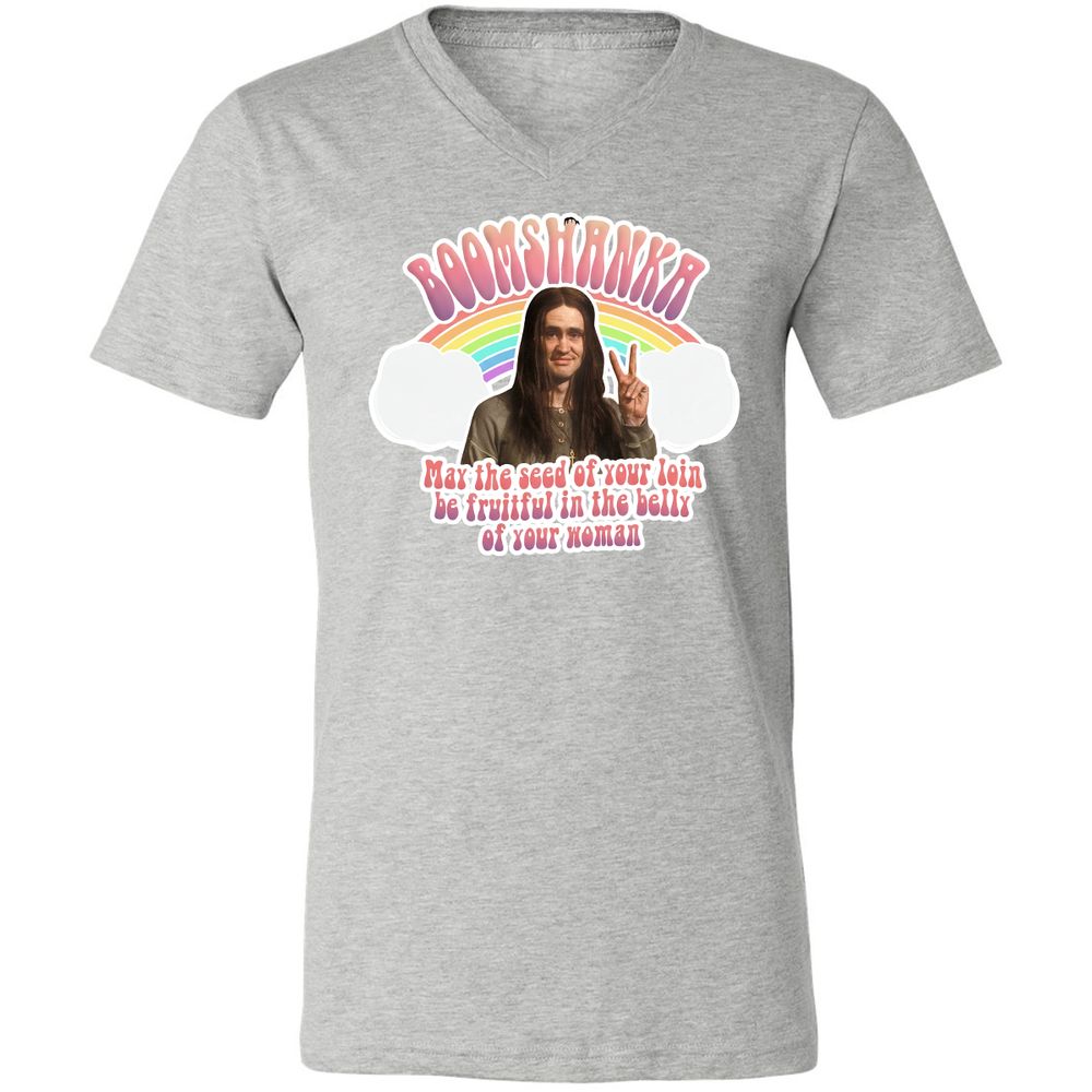 Unisex V-Neck T-Shirt - QANN7MK3 - Athletic Heather - 7