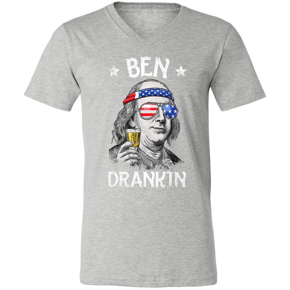 Unisex V-Neck T-Shirt - 8LX3S7S1 - Athletic Heather - 7