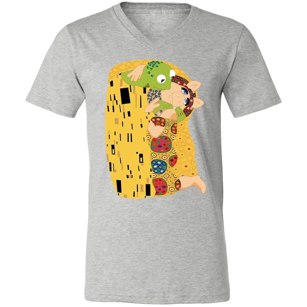 Unisex V-Neck T-Shirt - H1HMBCZ6 - Athletic Heather - 7
