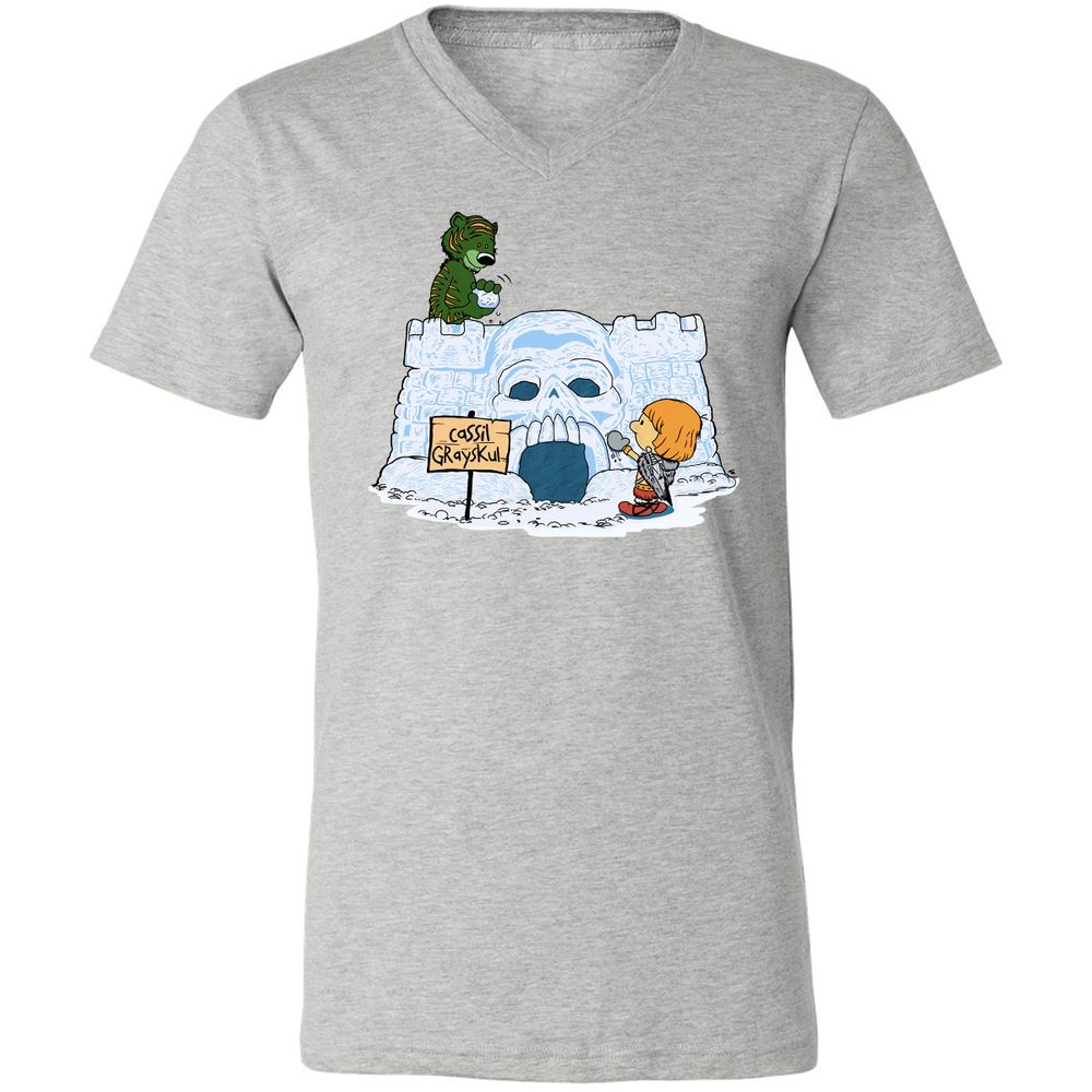 Unisex V-Neck T-Shirt - UCB9QDCJ - Athletic Heather - 7