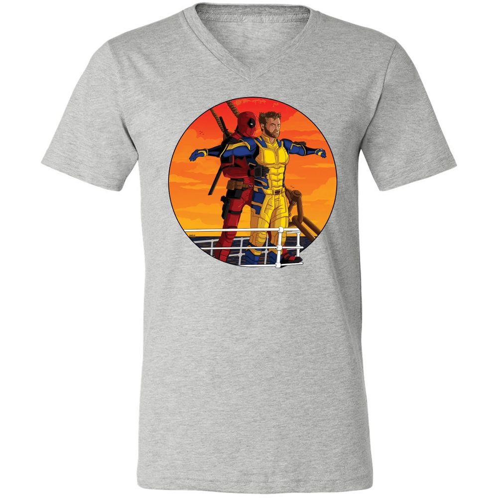 Unisex V-Neck T-Shirt - 1J8ZB4R5 - Athletic Heather - 7