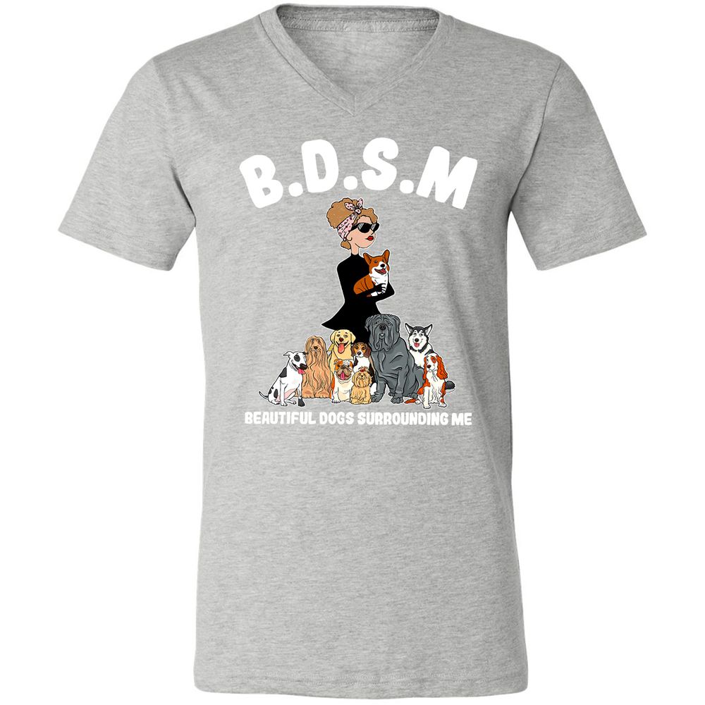 Unisex V-Neck T-Shirt - 3ZD9MFD7 - Athletic Heather - 7