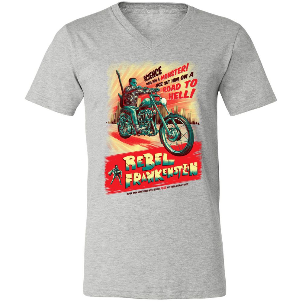 Unisex V-Neck T-Shirt - HRCUGJ5P - Athletic Heather - 7