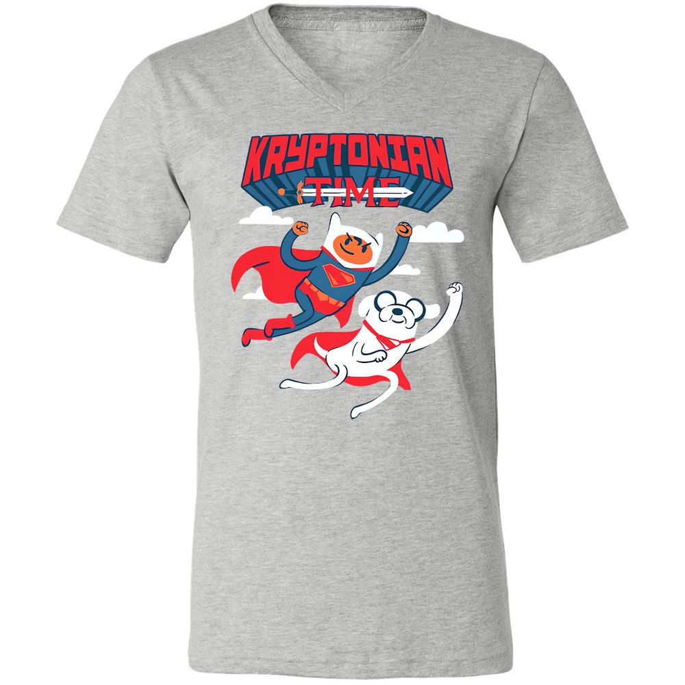 Unisex V-Neck T-Shirt - 4TWS8JW7 - Athletic Heather - 7