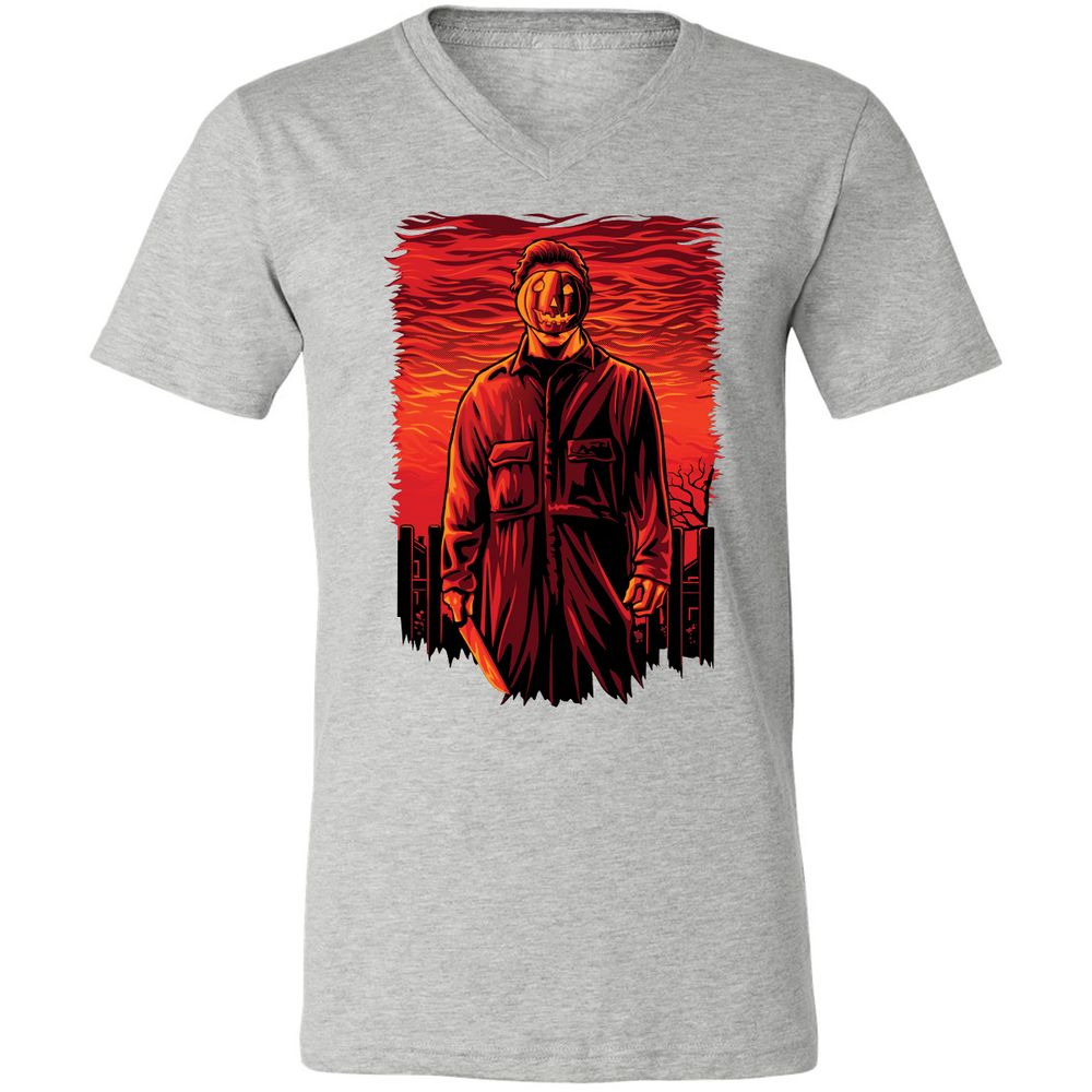 Unisex V-Neck T-Shirt - F22K7U5P - Athletic Heather - 7