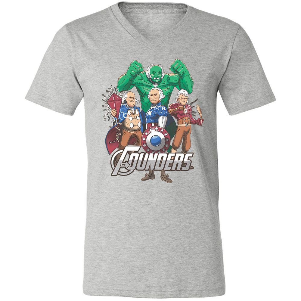 Unisex V-Neck T-Shirt - 2P2E9D8M - Athletic Heather - 7