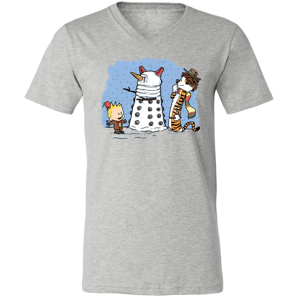 Unisex V-Neck T-Shirt - E7EQT75L - Athletic Heather - 7
