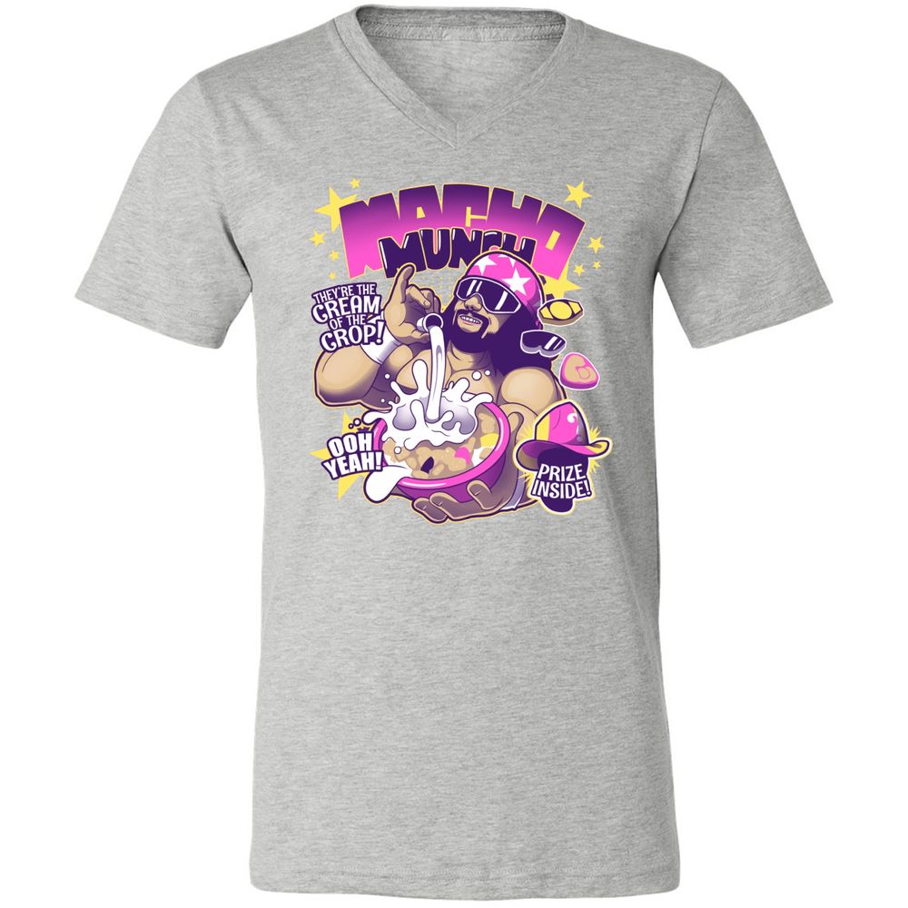 Unisex V-Neck T-Shirt - QRV9Y862 - Athletic Heather - 7
