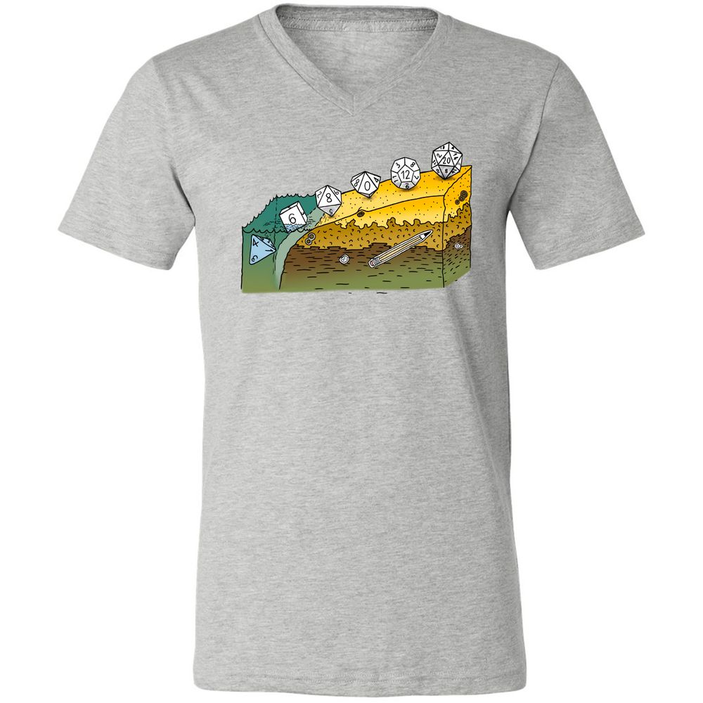 Unisex V-Neck T-Shirt - 4EH3C291 - Athletic Heather - 7