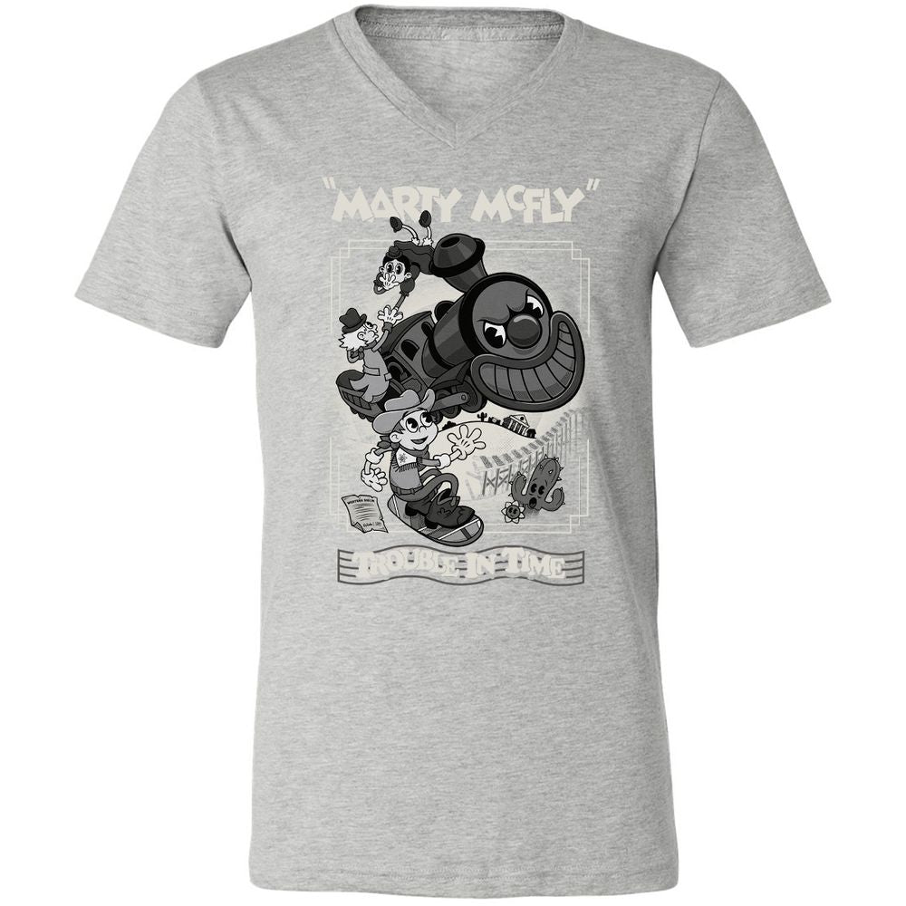 Unisex V-Neck T-Shirt - QHEKWS1M - Athletic Heather - 7