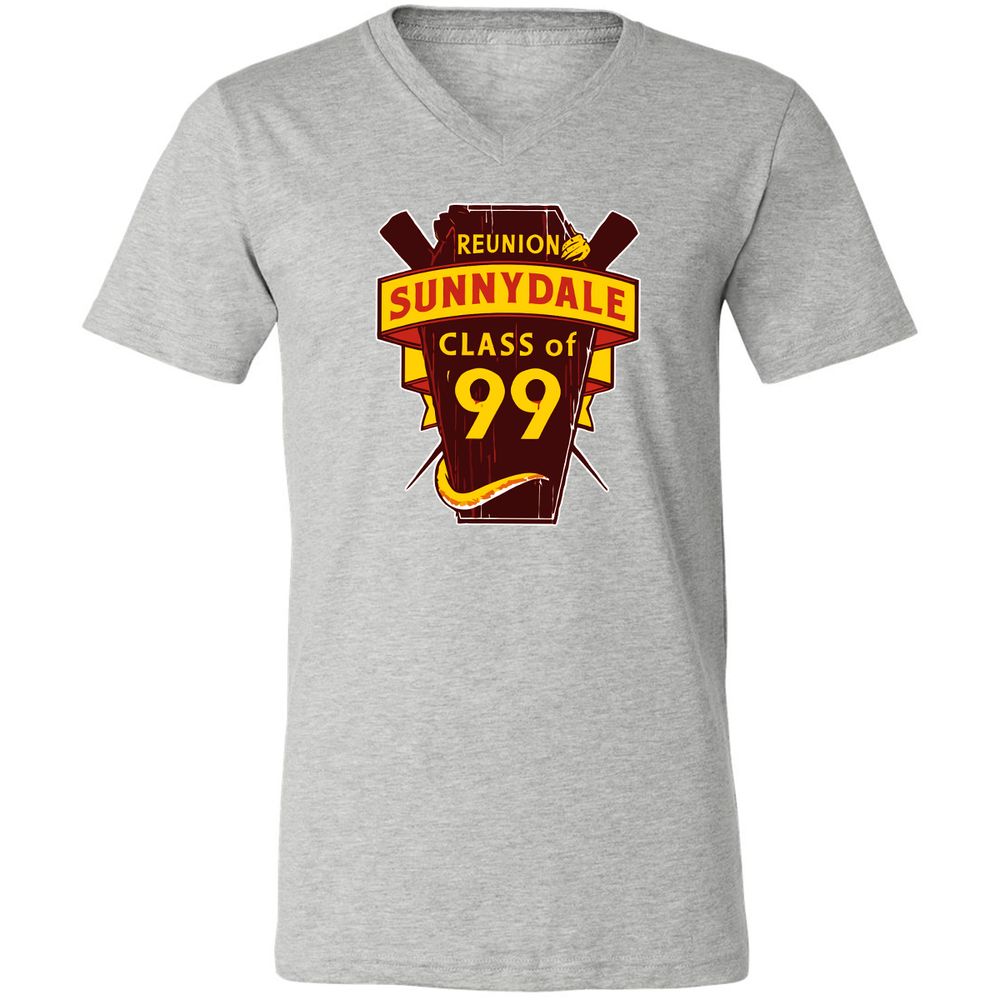 Unisex V-Neck T-Shirt - CFZ3Y9B4 - Athletic Heather - 7