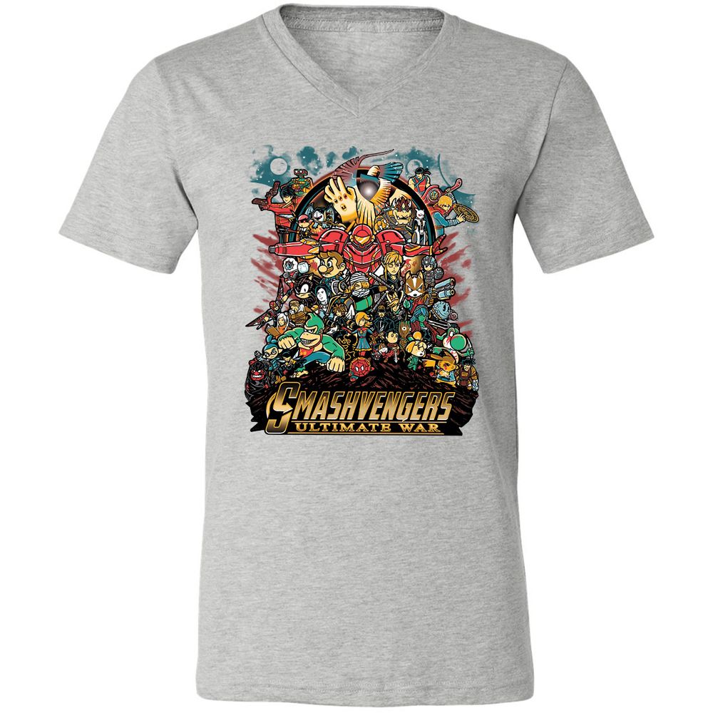 Unisex V-Neck T-Shirt - M4LCAVR5 - Athletic Heather - 7