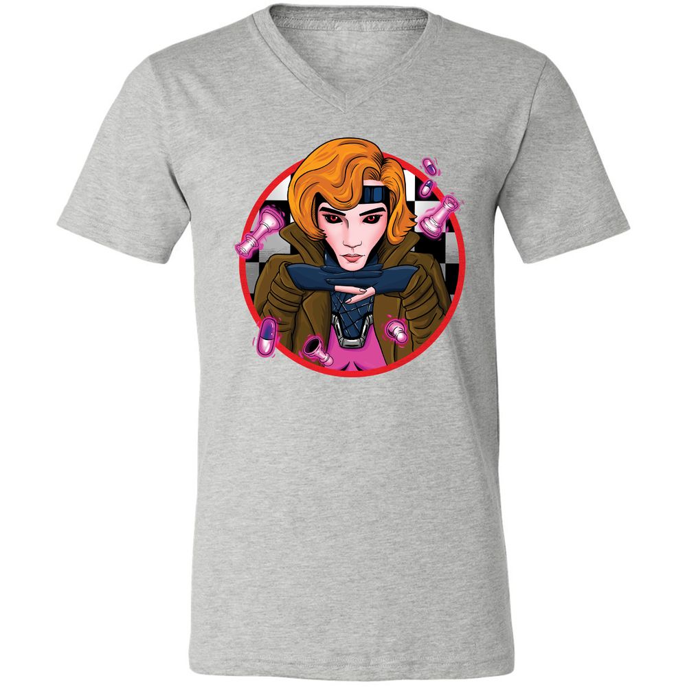 Unisex V-Neck T-Shirt - P7TFFMAP - Athletic Heather - 7