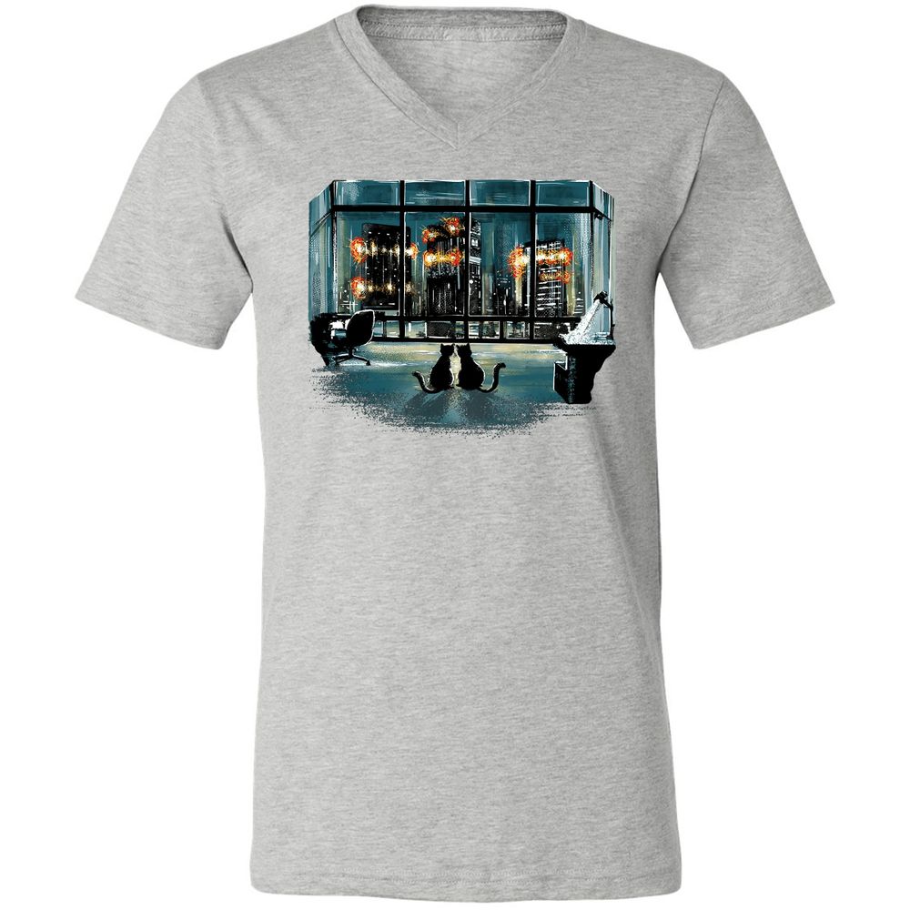 Unisex V-Neck T-Shirt - F5KD8V1S - Athletic Heather - 7