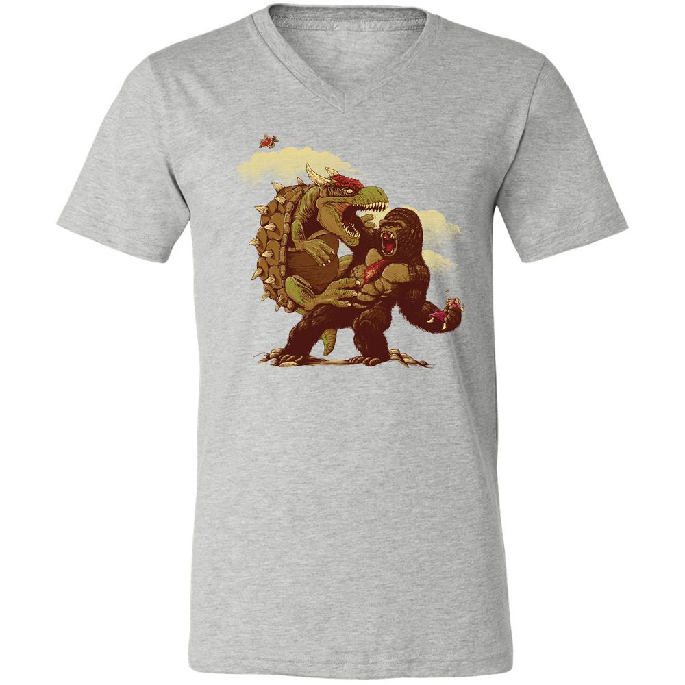 Unisex V-Neck T-Shirt - N5FBLYUQ - Athletic Heather - 7