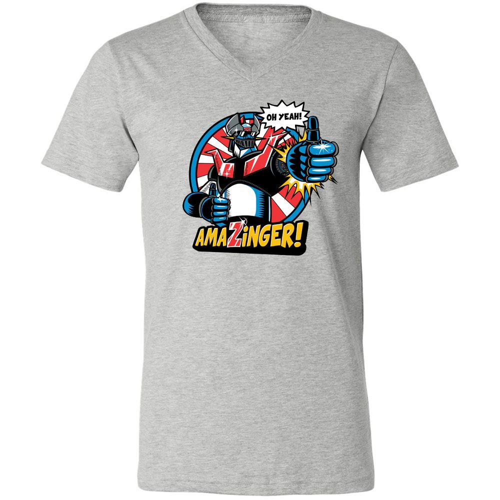 Unisex V-Neck T-Shirt - FELA2ZEM - Athletic Heather - 7