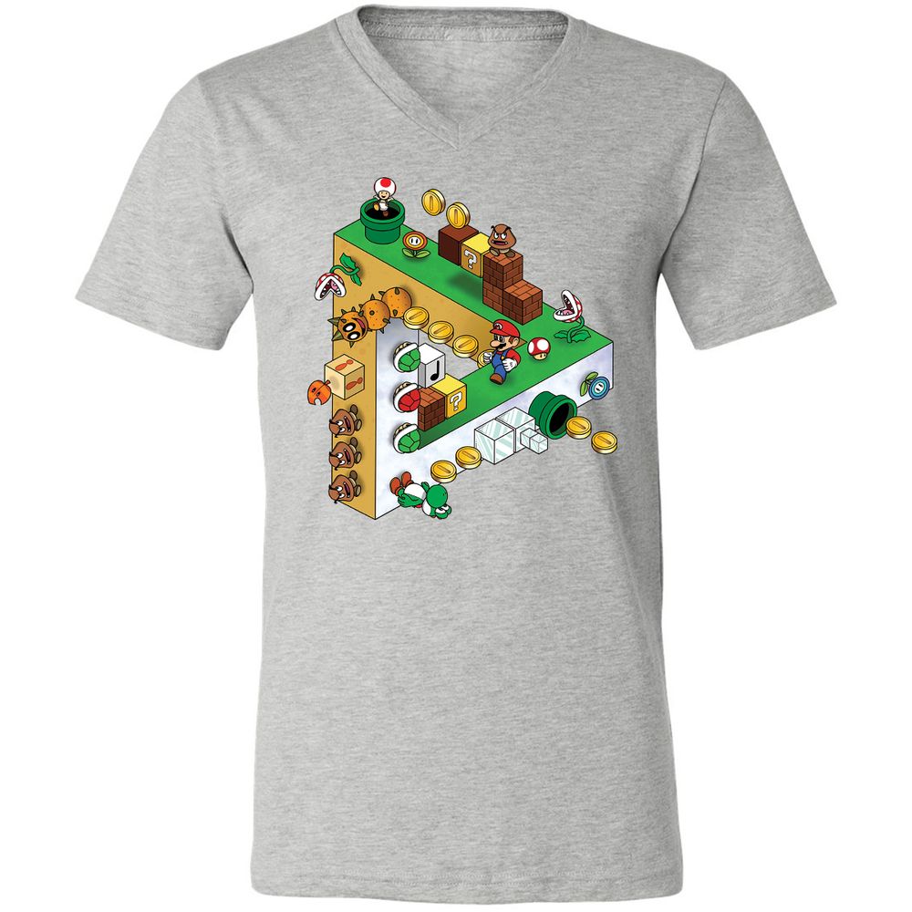 Unisex V-Neck T-Shirt - 9BHGWU5W - Athletic Heather - 7